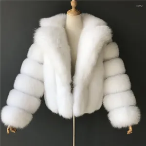 Pelliccia da donna 2023 Inverno Visone Cappotto Fuzzy Donna Lusso Finto Spessore Caldo Risvolto Manica lunga Bianco Nero Giacca soffice