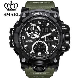 Marka Smael Sport zegarki dla mężczyzn Waterproof Shock Led Digital Watch Męski zegar na rękę Mężczyznę 1545C Big Mens Watches Milita244i