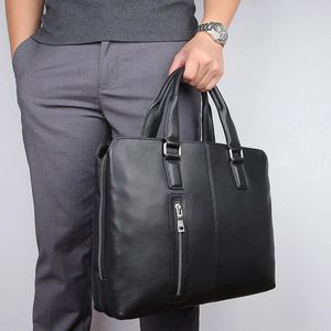 Kolejki Nesitu Highend A4 czarna czekolada prawdziwa skóra 14 '' Laptop Mężczyznę Portfolio Business Messenger Bag M7411