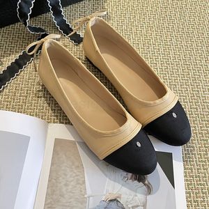 Luxury bowtie dress shoes womens designer bowknot ballet dance loafers shoe fashion genuine leather flat boat loafer trample lazy flats