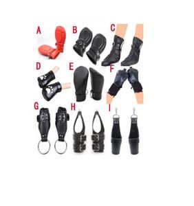 Bdsm Bondage Leather Padded Lined Fist Mitts Gloves Protective Mitten Adult Cosplay Accessories Crawls Paws2602018