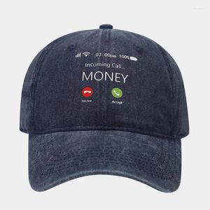 Ball Caps Men's Women's Washed Cotton Baseball Funny Money Calling Print Visor Hats Design