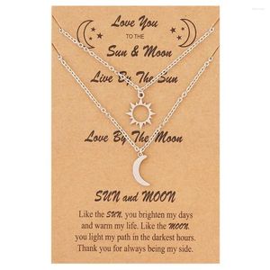 Kedjor modeälskare Alla hjärtans dag Kvinnor Män gåva Familjsmycken Par Pendant Moon Sun Necklace ClaVicle