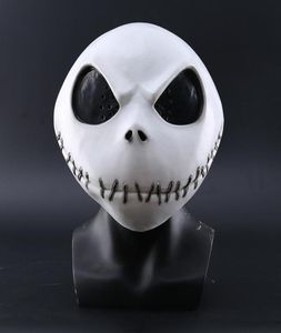 Novo The Nightmare Before Christmas Jack Skellington White LaTex Mask Movie Cosplay Props Halloween Party Festes Horror Mask T9425245