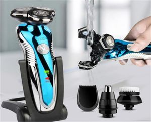 Rasoio elettrico lavabile ricaricabile rasoio elettrico macchina da barba per uomo regolabarba WetDry doppio uso 2202117055079