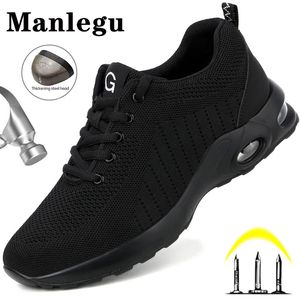 Steel Toe Work Shoes Men Women Safety Air Cushion Sneakers AntiSmash Boots Breathable Construction 231225