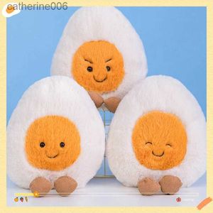 Stuffed Plush Animals Fluffy Different Emotions Boiled Egg Plush Cuddly Stuffed Food Plushies Doll Super Soft Long Plush Pillow Baby Appease toys KidsL231228