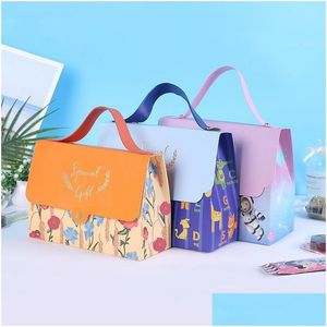 Geschenkpapier Kinder Cartoon Geschenkbox Baby Tasche Weihnachten Hochzeit Gefälligkeiten Handtasche Süßigkeiten Großhandel LX4369 Drop Lieferung Hausgarten Festlich Dhmba