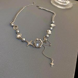 Ожерелья с подвесками, дизайнерские изысканные звездные геометрические хрустальные цепочки, колье, корейские модные блестящие украшения для женщин, годовщина свадьбы
