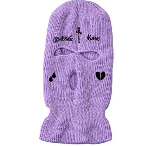 Cappellini da ciclismo Maschere Nuovi uomini e donne Cappello lavorato a maglia a 3 fori Maschera da sci Inverno caldo Copertura integrale Passamontagna tattico Cappelli Party Divertente Embr2279373