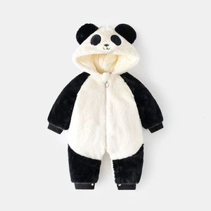 Born Body Inverno Baby Boy Girl Vestiti Coniglio Panda Modellazione Addensare Tute Pigiami Ragazze da 6 a 24 Mesi 231227