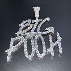 Anpassade namnnummer Initialer Bokstäver Namn Halsbandskedja Pendant Halsband för män Kvinnor Guld Silver Silver Cubic Zircon Hip Hop Rock Jewe267B