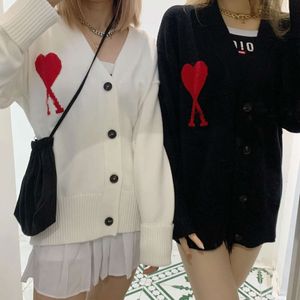 Frankrike amis cardigan designer stickad tröja kvinnliga tröjor kvinna jumper tröja hög slutkvalitet tyg unisex hjärtmönster design lyx grossist instock