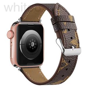 Pulseiras de relógio de designer pulseiras de presente para Apple Band 45mm 42mm 38mm 40mm 44mm 49mm pulseiras de couro pulseira moda L flor quadrada Wrisand iwatch 8 7 6 5 4 SE