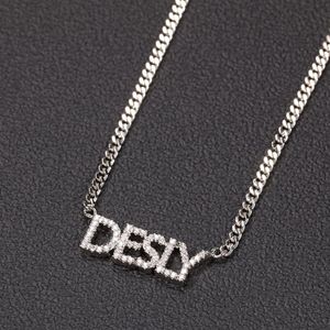 Collares dorados con letras de nombre personalizado de A-Z, Gargantilla para mujer, joyería de Hip Hop a la moda para hombre, colgante con letras DIY, collar 227M