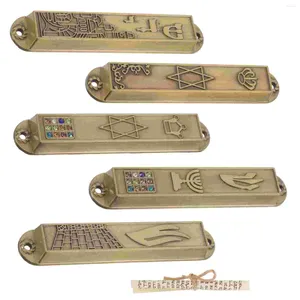 Perde 5 PCS Metal Mezuzah Ev Sembolleri Dekor Banyo Dekorasyonları Dini Hediye Vintage Ev Retro Katolik Dua Süsleme