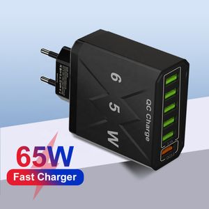 Ładowarka USB Szybkie ładowanie 6 USB Szybkie ładowanie dla iPhone'a 12 13 Xiaomi Samsung Wall Phone Phone ładowarka UE/US/UK Plug