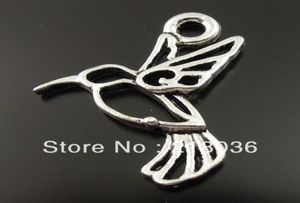 100 st antik silver kolibri fågelfluga charms hängen för smycken gör fynd europeiska armband handgjorda hantverk accessor2133766