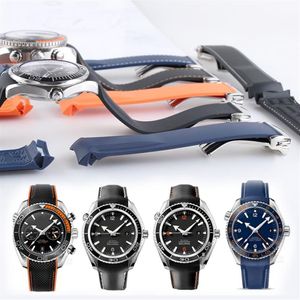 Cinturini per orologi 20mm 22mm Arancione Nero Blu Cinturini in gomma siliconica impermeabile Bracciale con fibbia per Omega Planet Ocean T225Y