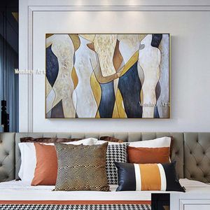 Resimler Büyük resim el boyalı sevgili yağmur manzara yağı tuval duvar sanat resimleri oturma odası ev dekor en iyi hediye 210310 dhqin