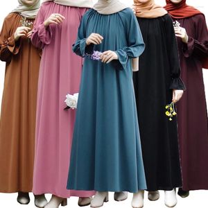 Etniska kläder blygsamma casual abaya muslimska kvinnor lång maxi klänning ramadan bön femme dubai islam arabiska kaftan mantel eid parti vestidos