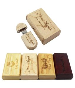 towary USB Flash Drive 4GB 8GB 16 GB 32 GB Pióro Drives Maple Wood USB Stick With The Wood Box9710686