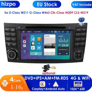 Carplay Auto Android 11 Car Radio Player för Mercedes Benz E-Class W211 E200 E220 E300 E350 E240 E270 E280 CLS Class W219 GPS BT