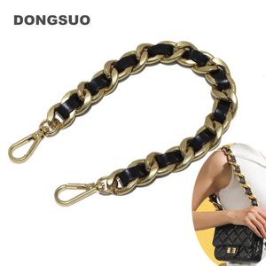 Aluminum chain bag silver gold genuine leather woven metal 20mm Designer handbag purse replacement Accessories Hardware 231227