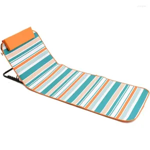 Kamp Mobilya Açık Kamp Lounger Mat Sandalye Ayarlanabilir Backrest Taşınabilir Katlanabilir Plaj Güneş Rahatlama Rahat Koltuk