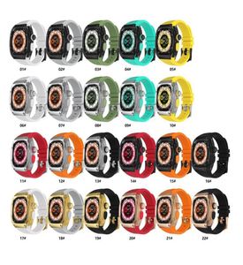 Protector Cover Stainless Steel Case Band Silicone Straps Luxury Modification Kit for Watch Ultra 49mm Metal Case Strap for 7080034