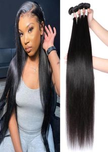Оптовая продажа 8А бразильские человеческие волосы прямые волосы 30-дюймовые пучки плетения4720941