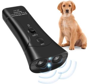 Repellente per cani da compagnia Dispositivo antiabbaio per addestramento alla corteccia Addestratore LED ad ultrasuoni 3 in 1 Anti abbaio ad ultrasuoni6617699