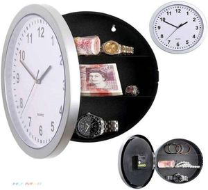 Creative Hidden Secret Storage Wall Clock Home Decroation Office Säkerhet Säkra pengar Stash Jewellery Stuff Container Clock8449106
