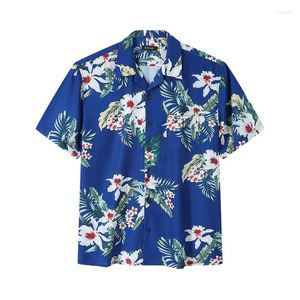 Männer Casual Hemden Plus Größe 6XL Mode Männer Hawaiian Camicias Polyester 3D Gedruckt Kurzhülse Blusen Tops T-shirt