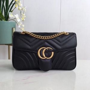 Fashion designer bags G Shoulder Bag for women leather handbag Chains heart Style Crossbody messenger handbags black Purses 3 size With Serial Number high quality