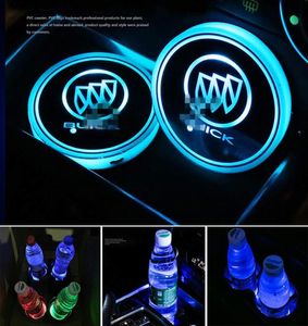 2PCS LEDカーカップホルダーライトのライト、7色のUSB充電マット鉱物カップパッドの変更、LEDインテリア雰囲気ランプ9938844
