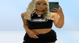 Verão fino render curto topo sexy preto feminino sem mangas o croptops regata y2k colete colheita inteiro 2206205043913