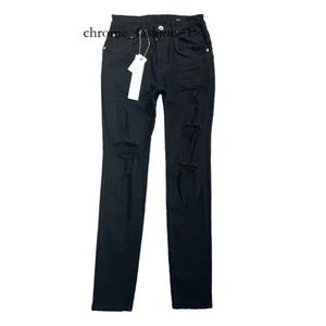 Amri Men's Jeans Amirs Designer Mens Purple Ripped rakt vanliga denim Tårar tvättade gamla långa svarta staplade män Amri Jeans 189