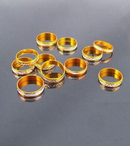 4 mm złoty ton aluminiowy pierścień mieszany biżuteria mody Ring 200pcs Lots9401744