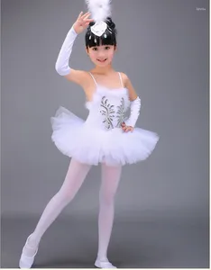 Abbigliamento da palcoscenico Ballet bianco Abito per gonna tutu vestito per bambini costume da bagno per bambini abbigliamento da danza pancia professionale