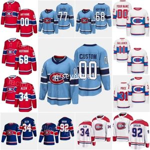 Custom 2023 inversa retrò Montreal Hockey Canadien 77 Kirby Dach Jersey 34 Jake Allen 63 Evgenii Dadonov 31 Carey Price 11 Brendan Gallagher Men Youth