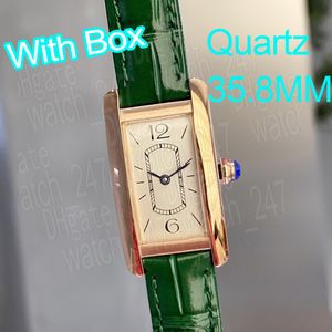 Luxury Women Designer Watch Watch Fashion Quartz zegarki dla kobiet zegarek w stylu w stylu amerykańskim zegarki Vintage Tank Watche Diamond Gold Platinum Rectangle Watch Prezenty