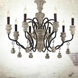 Chandeliers Loft Rustic Iron Chandelier Led Candle Metal Lamp For Bar Dining Room Light Living Bedroom Vintage Rural