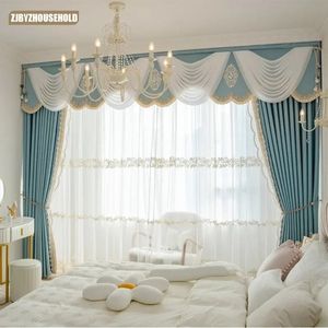 Curtain Custom Highprecision Fabric Antisnagging French Light Luxury Curtains for Living Room Bedroom Window 231227