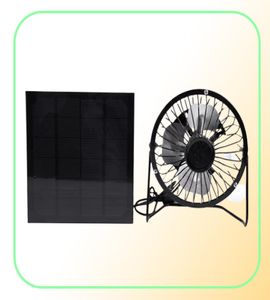 High Quality 4 Inch Cooling Ventilation Fan USB Solar Powered Panel Iron Fan For Home Office Outdoor Traveling Fishing8439628