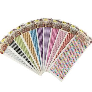 5Pcs Lot 4mm Acrylic Rhinestone Sticker In Strips DIY Strass Stone Use For Decorating Beauty Available Color For You Selection2701