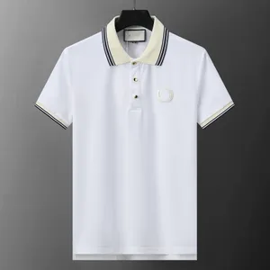 Erkek Polo Gömlek Tasarımcısı Polo Gömlek Erkekler Moda Polka Not Not Yılan Yılan Kapı Desen Giysileri Giysiler T-Shirt Siyah ve Beyaz Erkek Tees