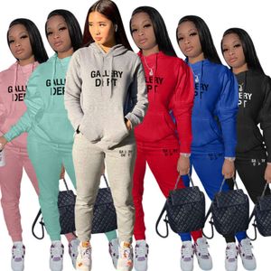 Plus Size 3XL Women Hooded Tracksuits Spring Two Pieces Pants Set Deisgner Autumn Letter Printed Hoodie Sweatpants Sweatsuits Fall Clothes