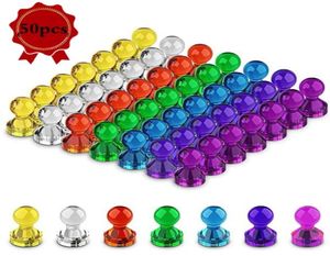 50pcs Push Pin Magnet Thumbtacks Strong Neodymium Magnetic Cones Fridge Whiteboard Magnets Office Home Tools 7 Colors9177697