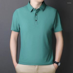 Polo da uomo Polo in tinta unita 2023 T-shirt allentata Casual Business Manica corta Bavero Top M-9XL